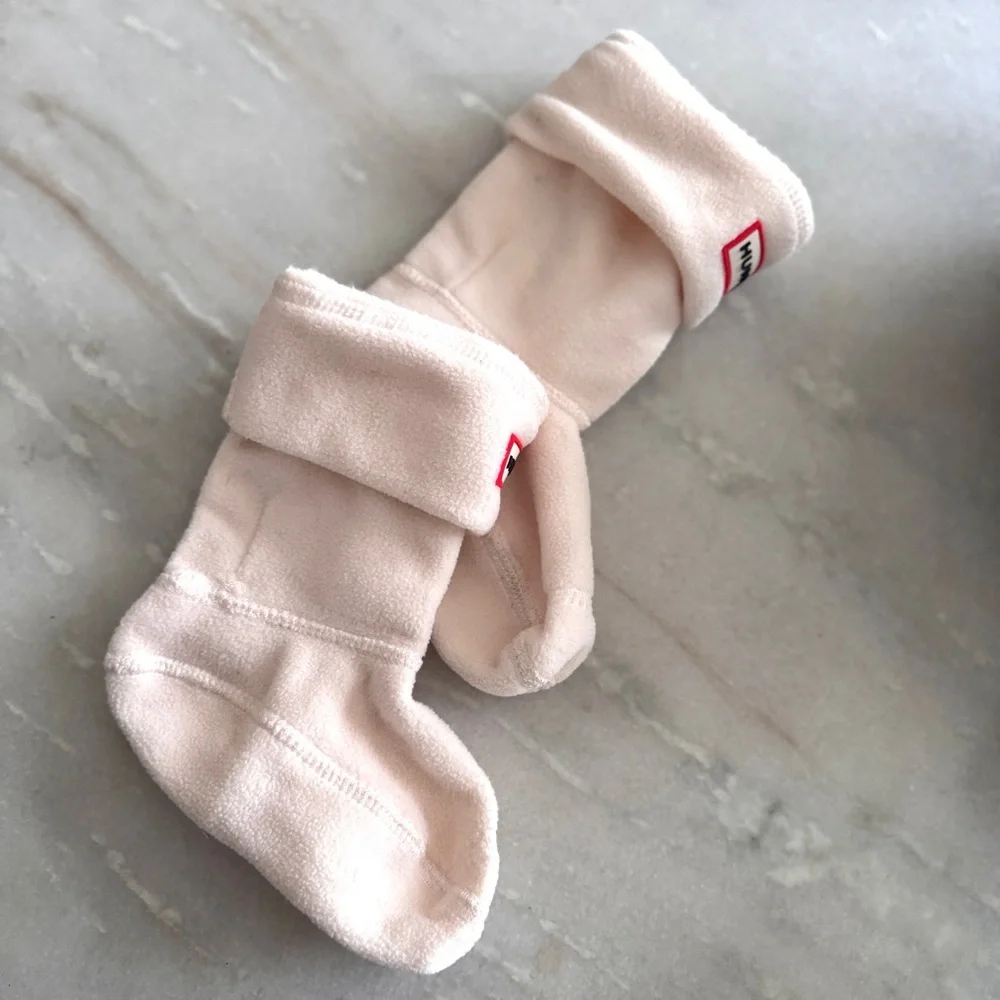 HUNTER Kids Fleece Boot Socks in Ivory - Size S Kids